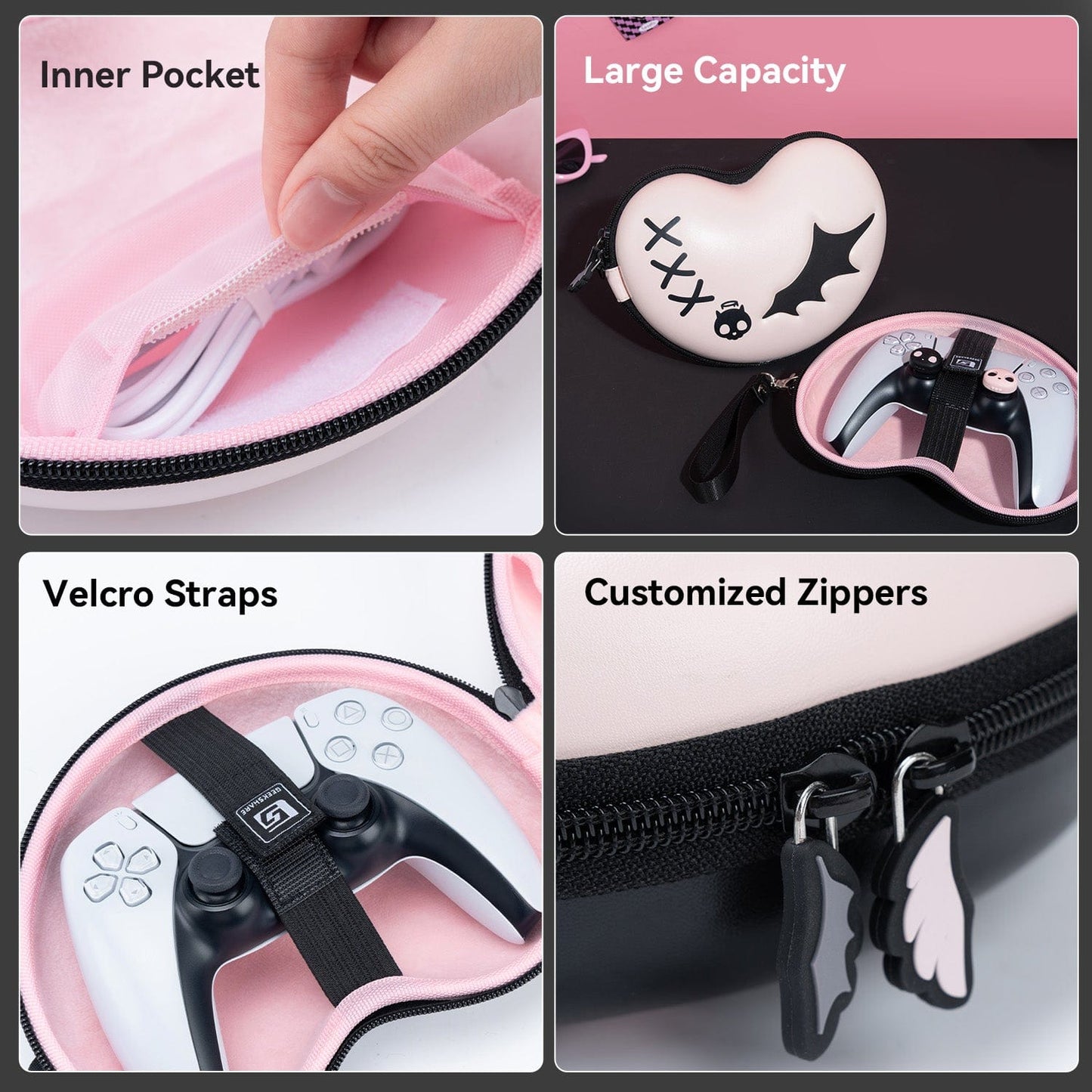 GeekShare Pink Skull Controller Carrying Bag