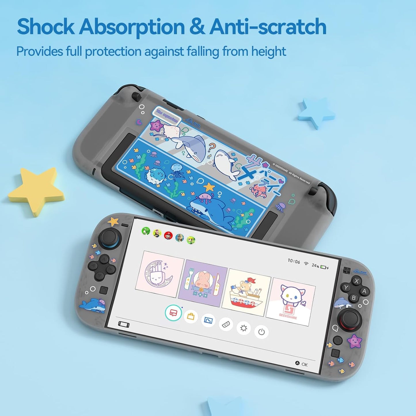 GeekShare Protective Case for switch 2 -Shark Party GeekShare Protective Case for switch 2 -Shark Party