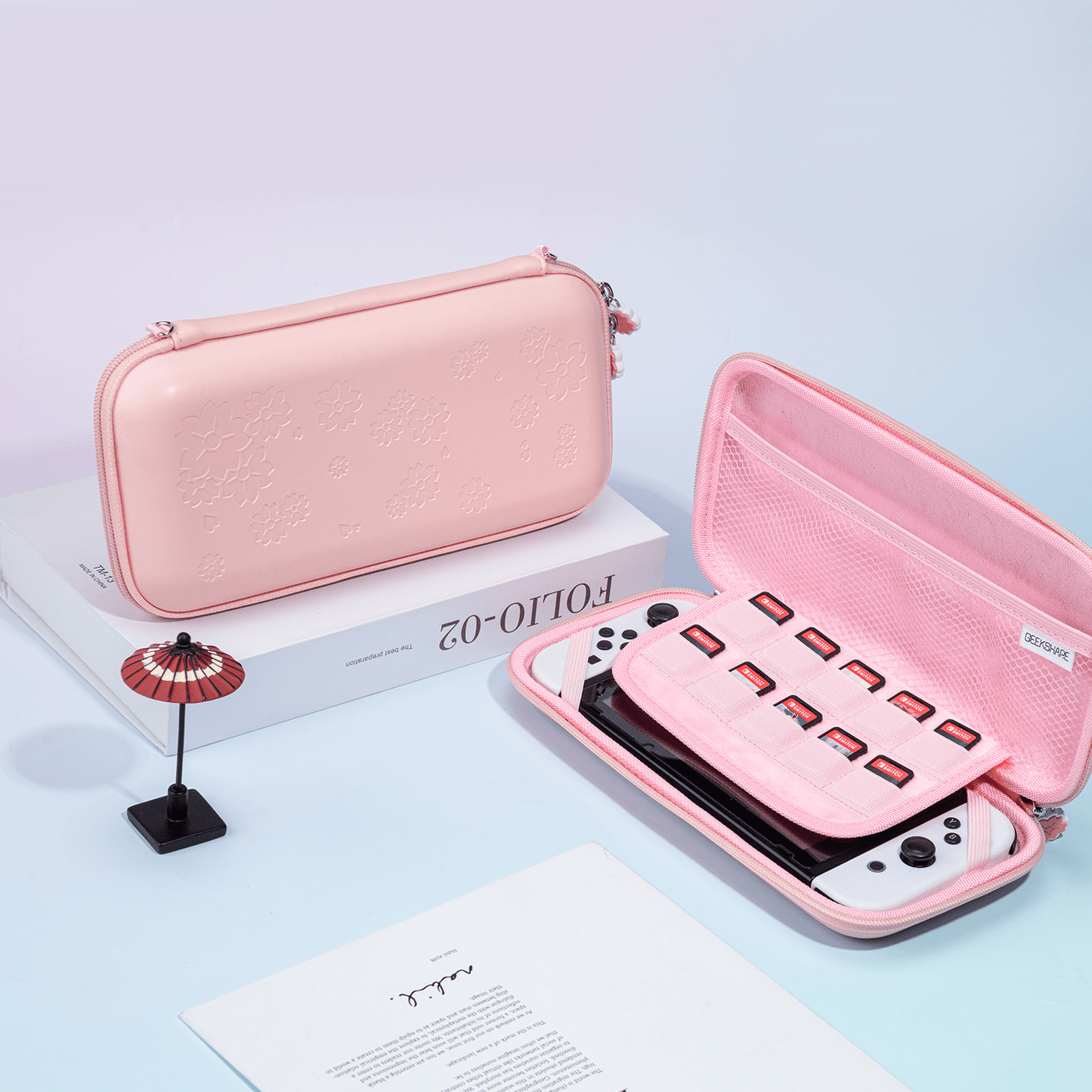 GeekShare Sakura Carrying Case for Switch&OLED Sakura Carry Case for Nintendo Switch