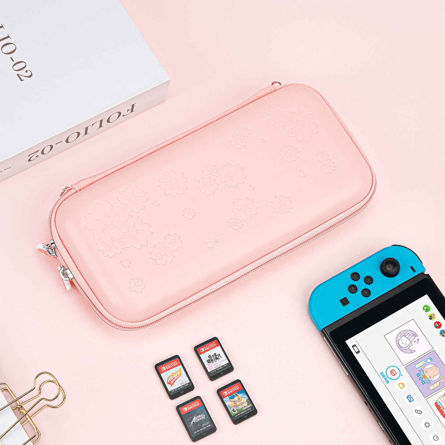 GeekShare Sakura Carrying Case for Switch&OLED Sakura Carry Case for Nintendo Switch