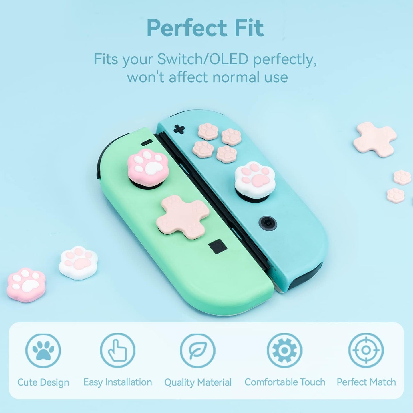 GeekShare Cat Paw Button Caps