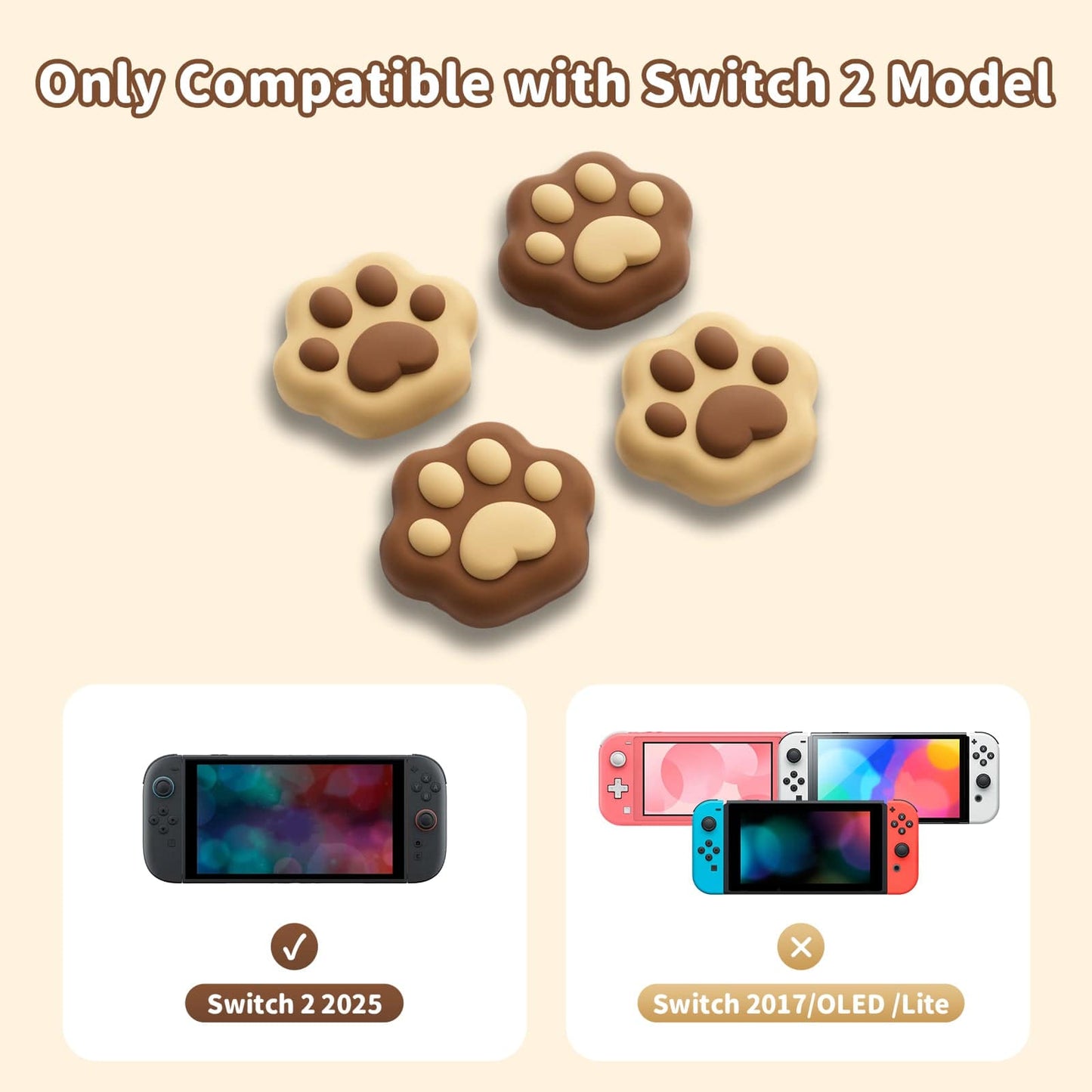 GeekShare Cat Paw Shape Thumb Grips GeekShare Cat Paw Thumb Grips Joycon Caps for Nintendo Switch/Lite - 4PCS