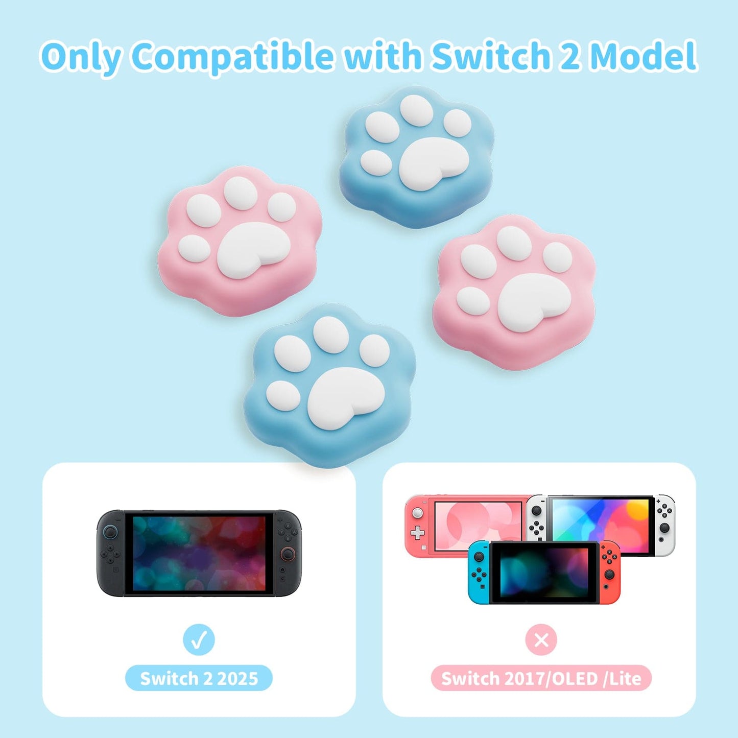 GeekShare Cat Paw Shape Thumb Grips GeekShare Cat Paw Thumb Grips Joycon Caps for Nintendo Switch/Lite - 4PCS