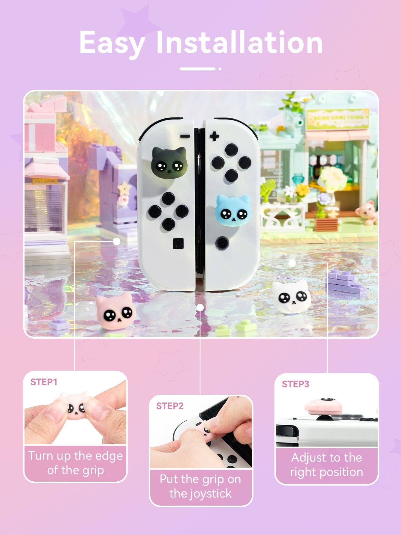 GeekShare Meme Cat Thumb Grip Caps