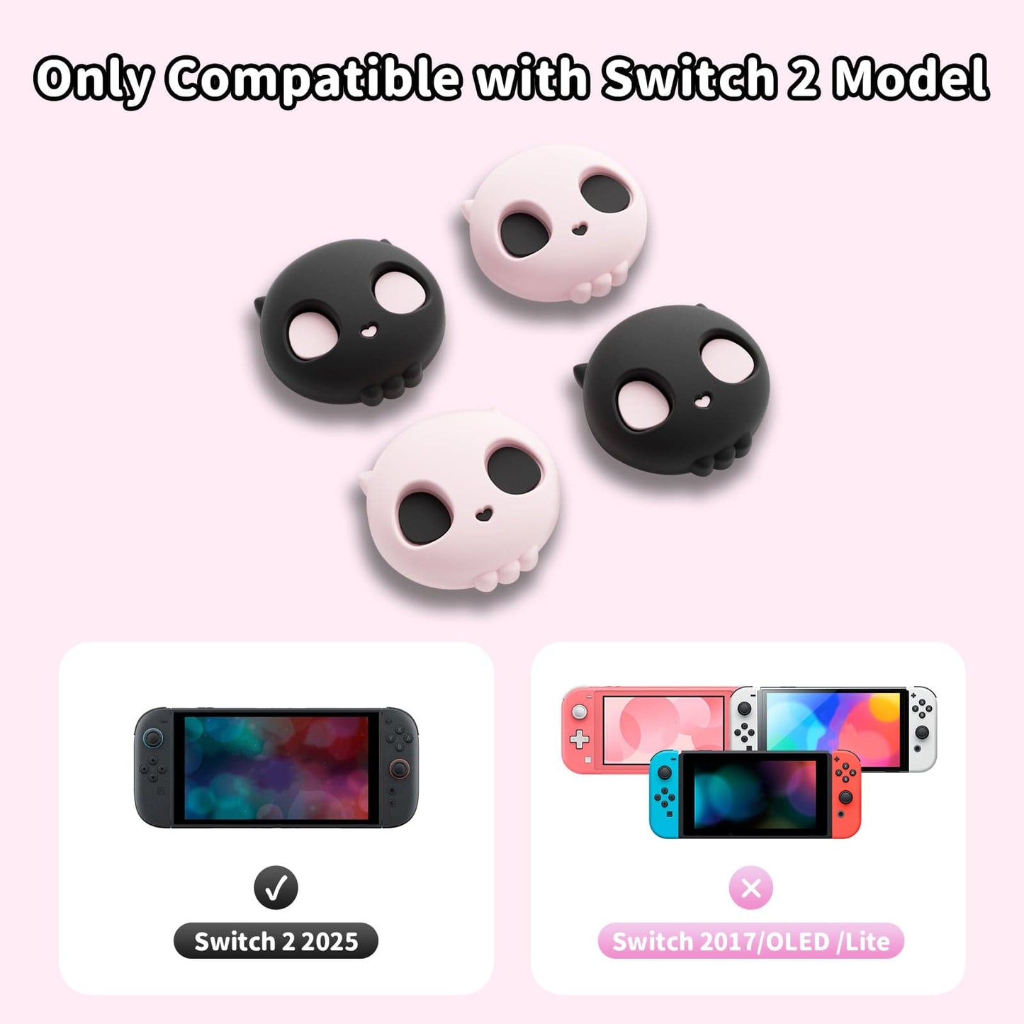 GeekShare Pink Skull Thumb Grips GeekShare Pink Skull Thumb Grips