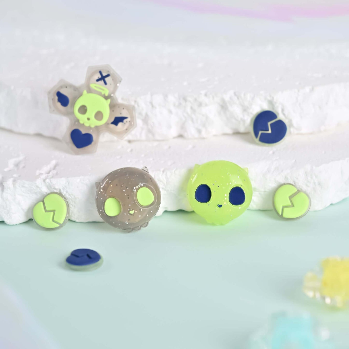 GeekShare Transparent Sweet Skull Button Caps GeekShare Transparent Sweet Skull Button Caps