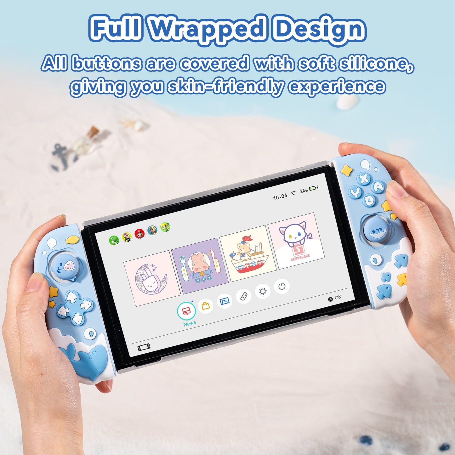 GeekShare Shark Baby Silicone Joycon Cover