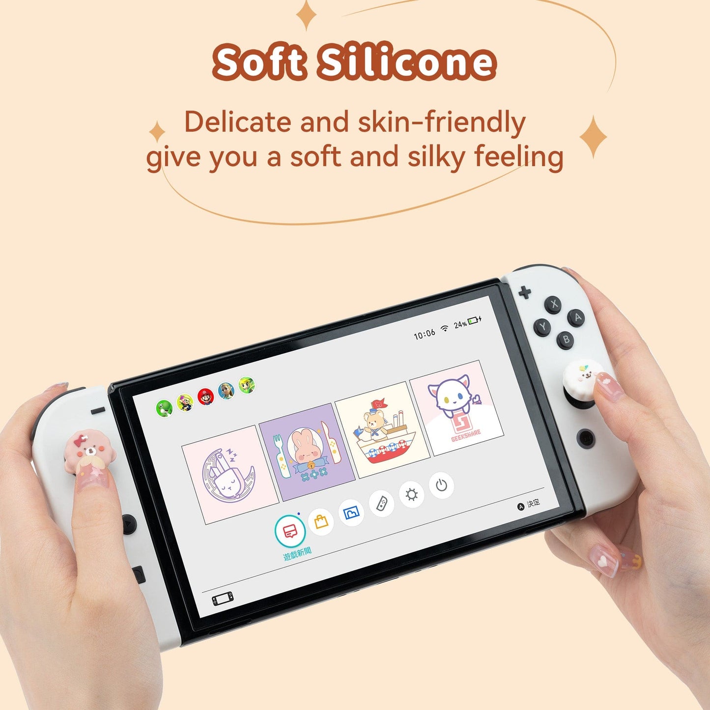 GeekShare Bichon Frise Thumb Grip Caps
