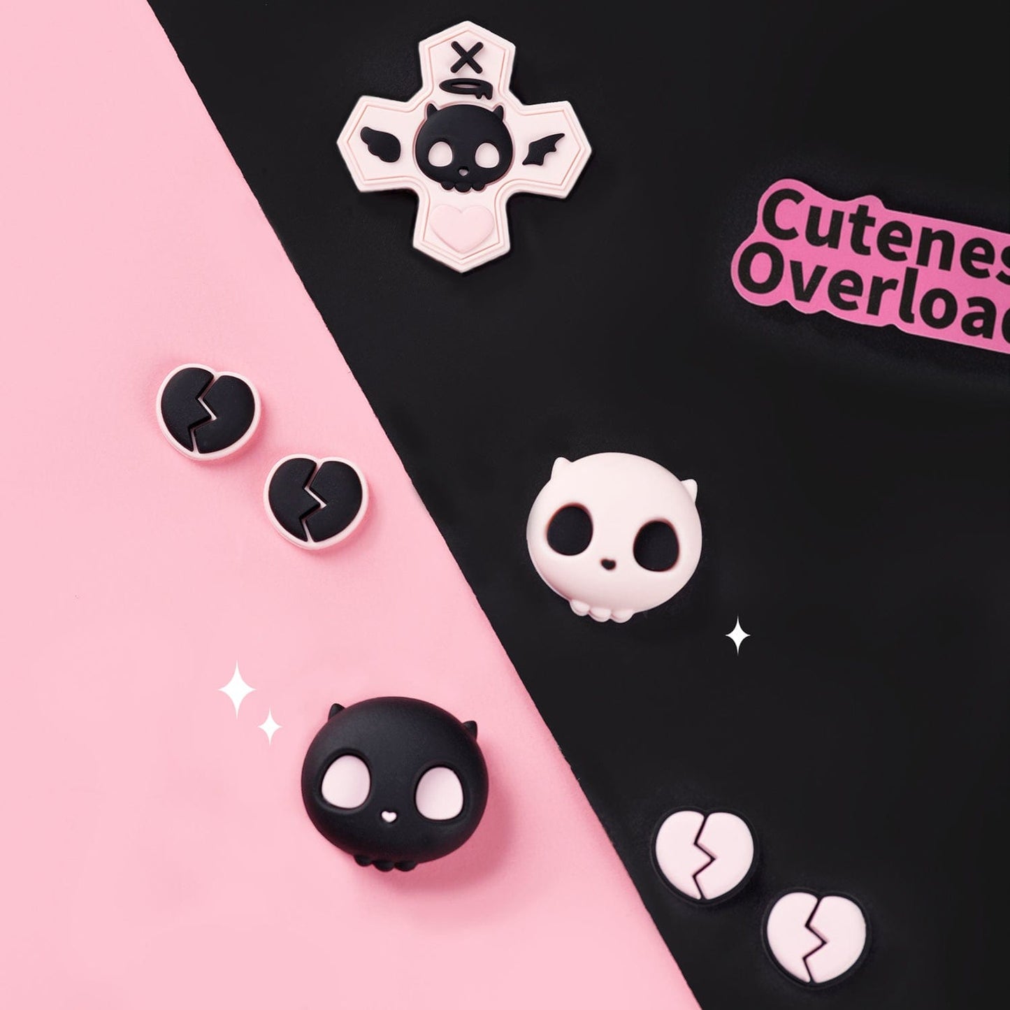 GeekShare Pink Skull Button Caps