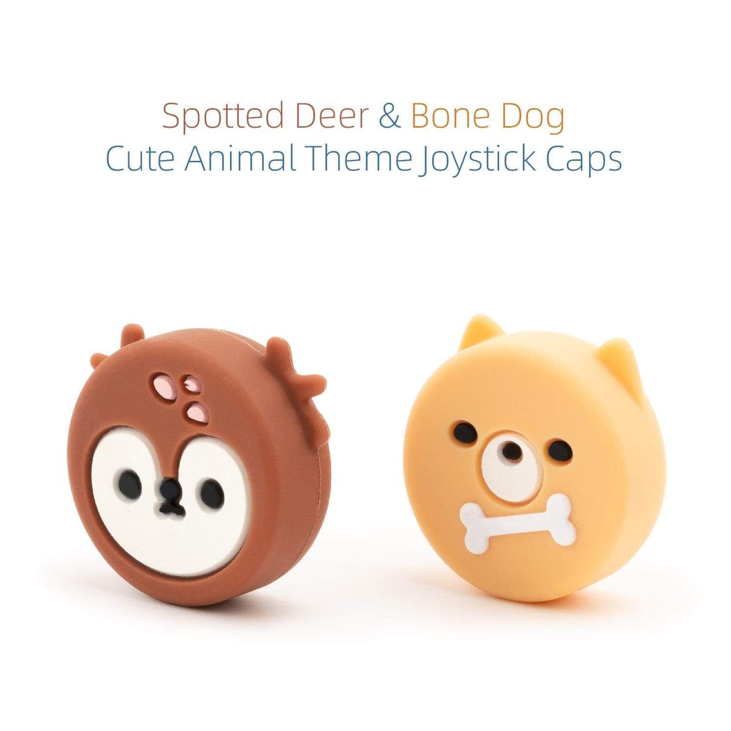 GeekShare Animal Theme Thumb Grip Caps-Deer&Dog GeekShare Cute Animal Theme Thumb Grip Caps for Switch and Switch Lite - 4 PICS, Deer and Dog
