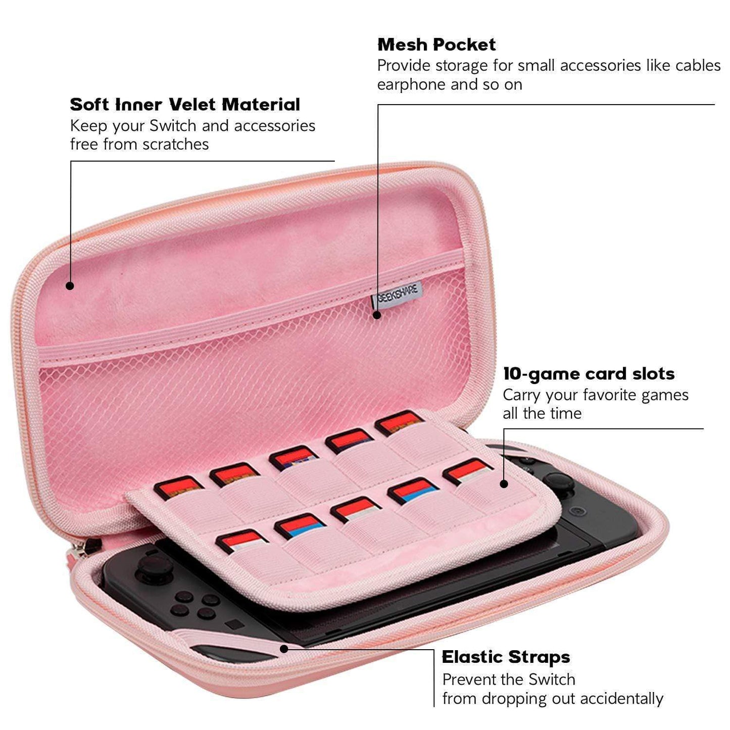GeekShare Sakura Carrying Case Sakura Carry Case for Nintendo Switch