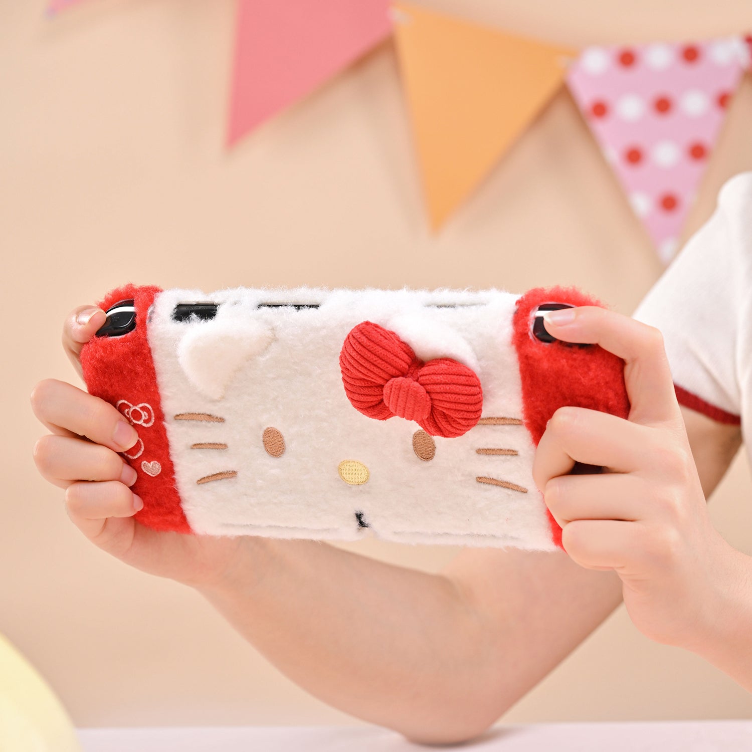 GeekShare Plush Hello Kitty Protective Case for Switch OLED