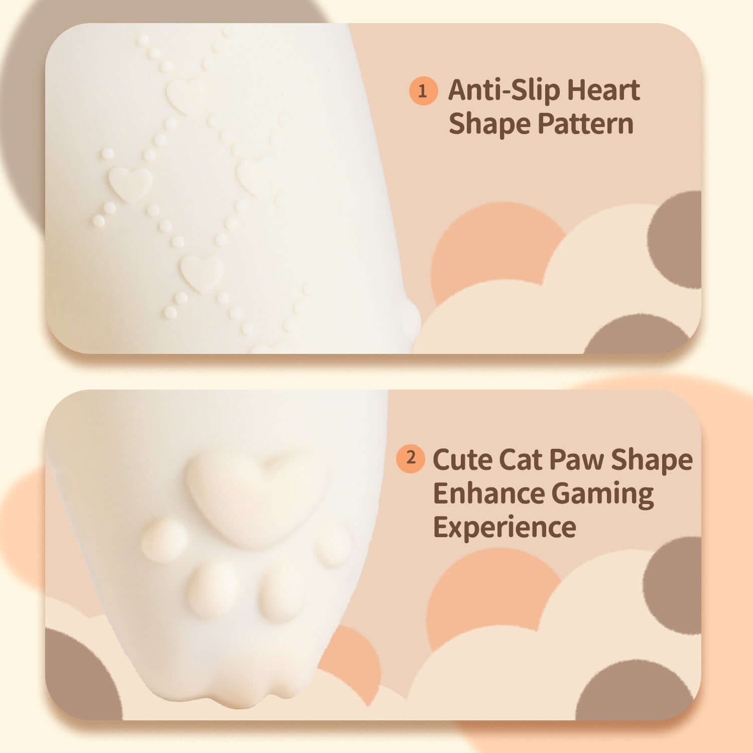 Anti-slip heart and cute cat paw patterns for enhanced gaming experience on GeekShare PS5 controller skin.