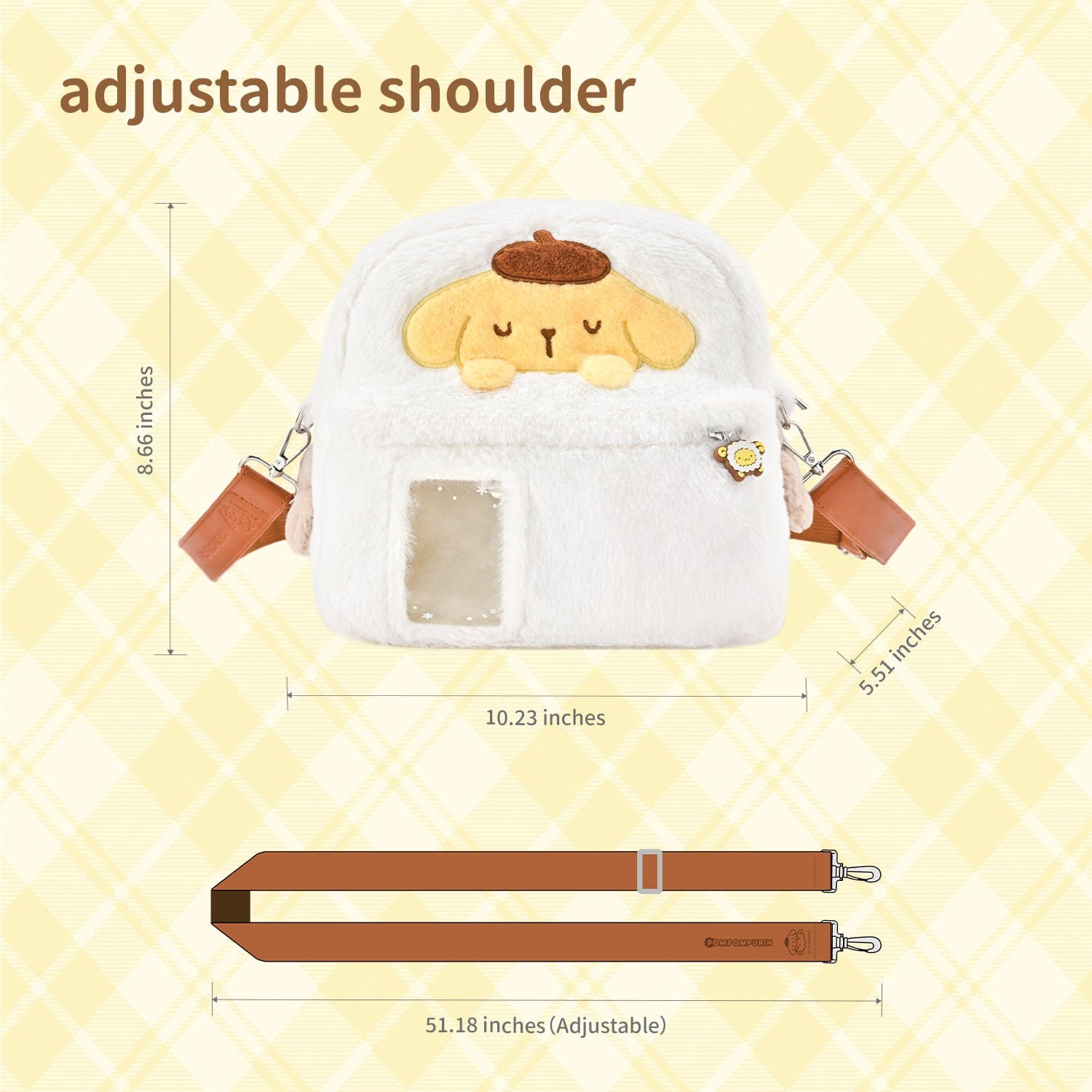 Pompompurin Plush Camera Carrying Bag Pompompurin Plush Camera Carrying Bag