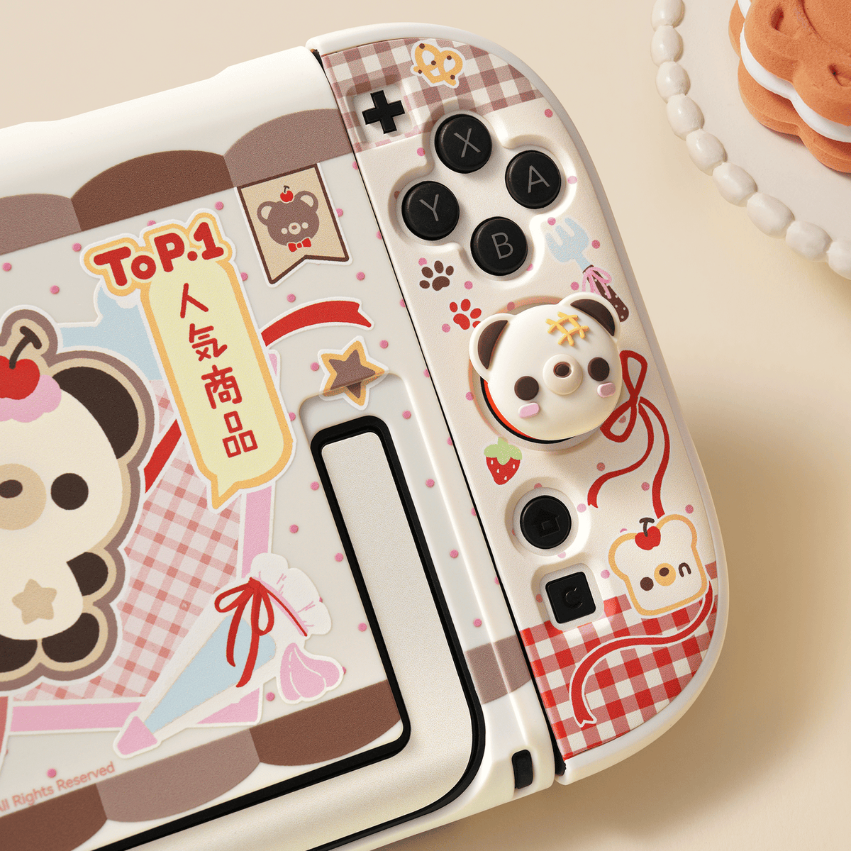 Bear Biscuit Bakery Collection Bear Bakery Protective Case & Thumb Grip Caps Switch 2