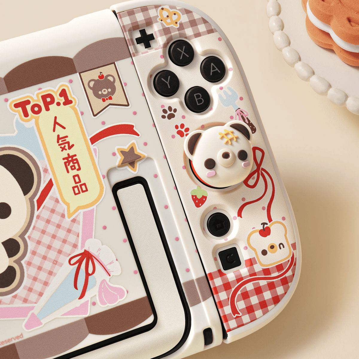 Bear Biscuit Bakery Collection Bear Bakery Protective Case & Thumb Grip Caps Switch 2