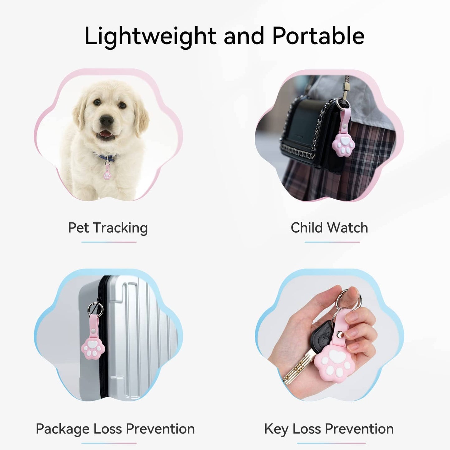 Cat Paw Design Protective  Case for Apple AirTag Cat Paw Design Protective  Case for Apple AirTag