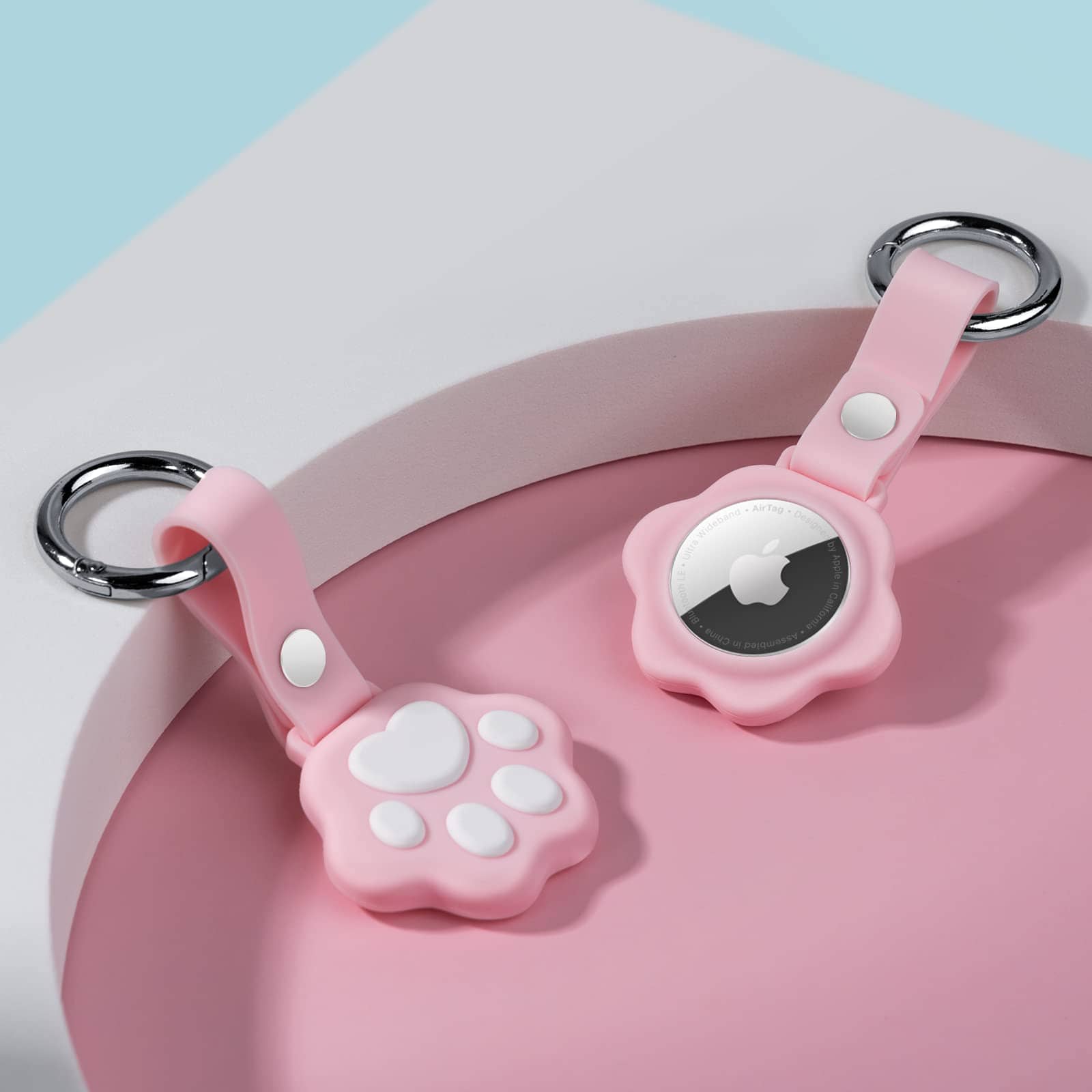 Cat Paw Design Protective  Case for Apple AirTag Cat Paw Design Protective  Case for Apple AirTag