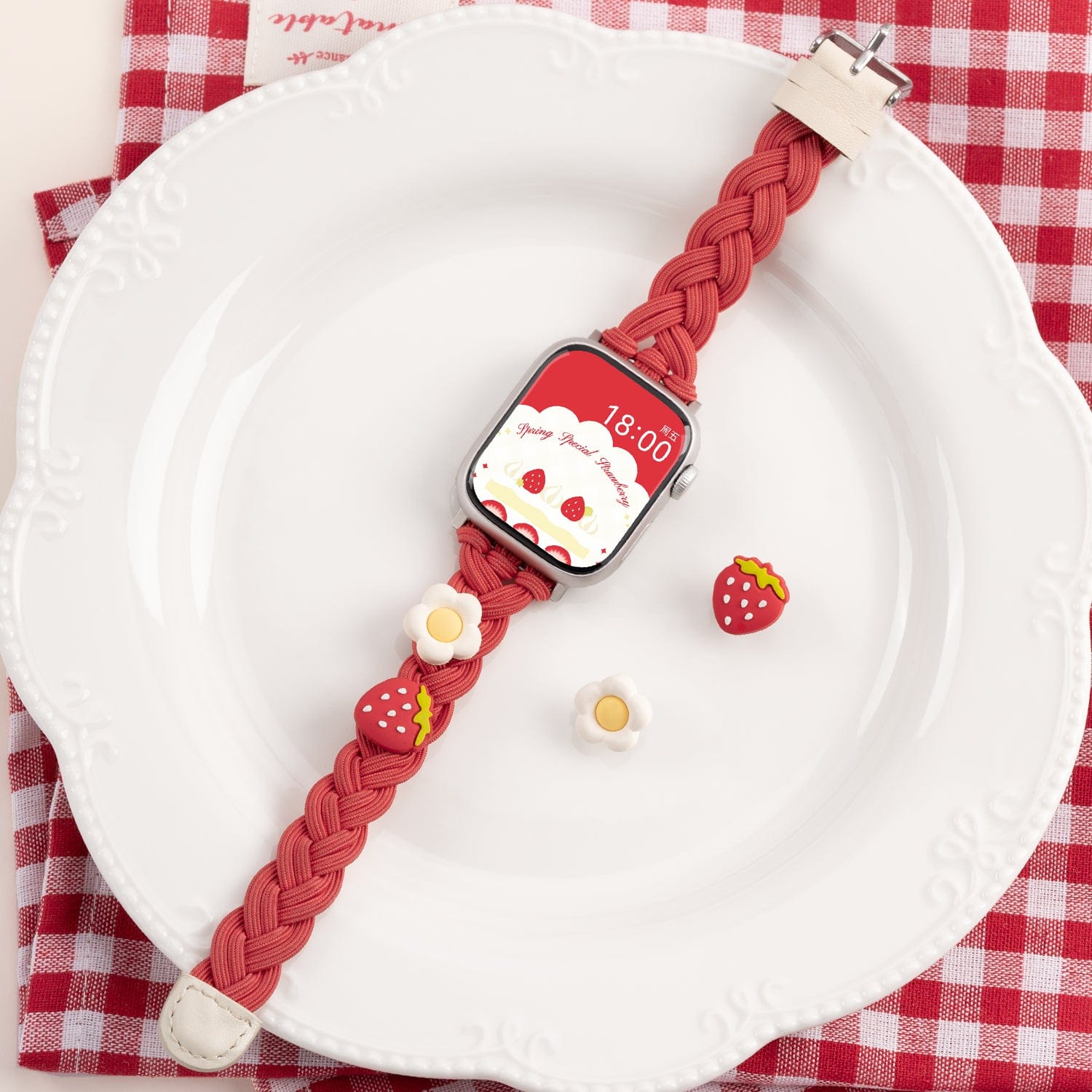 Cream Strawberry Apple Watch Bands Cream Strawberry Apple Watch Bands