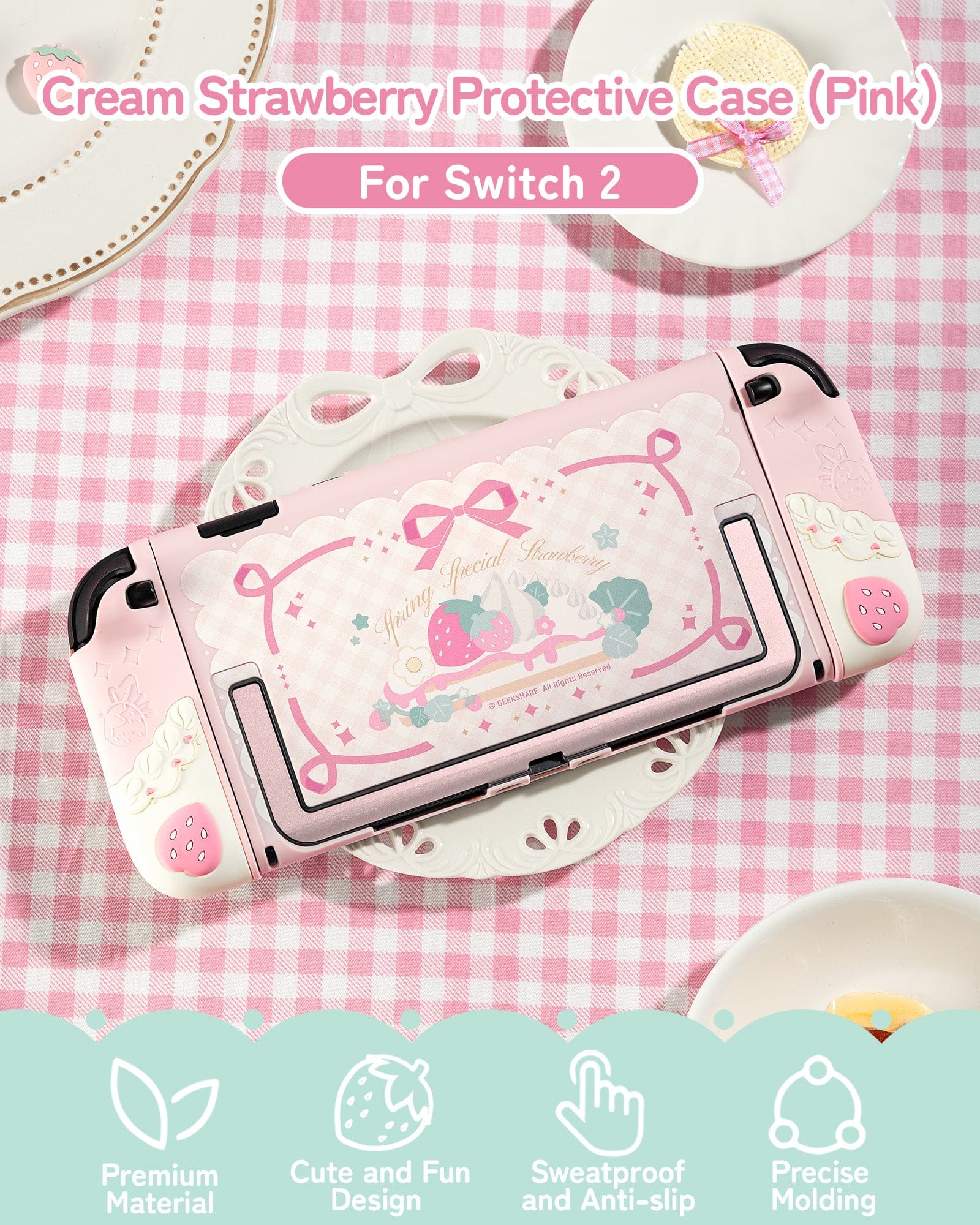 Cream Strawberry Series Protective Case for Switch 2 Cream Strawberry Series Protective Case for Switch 2