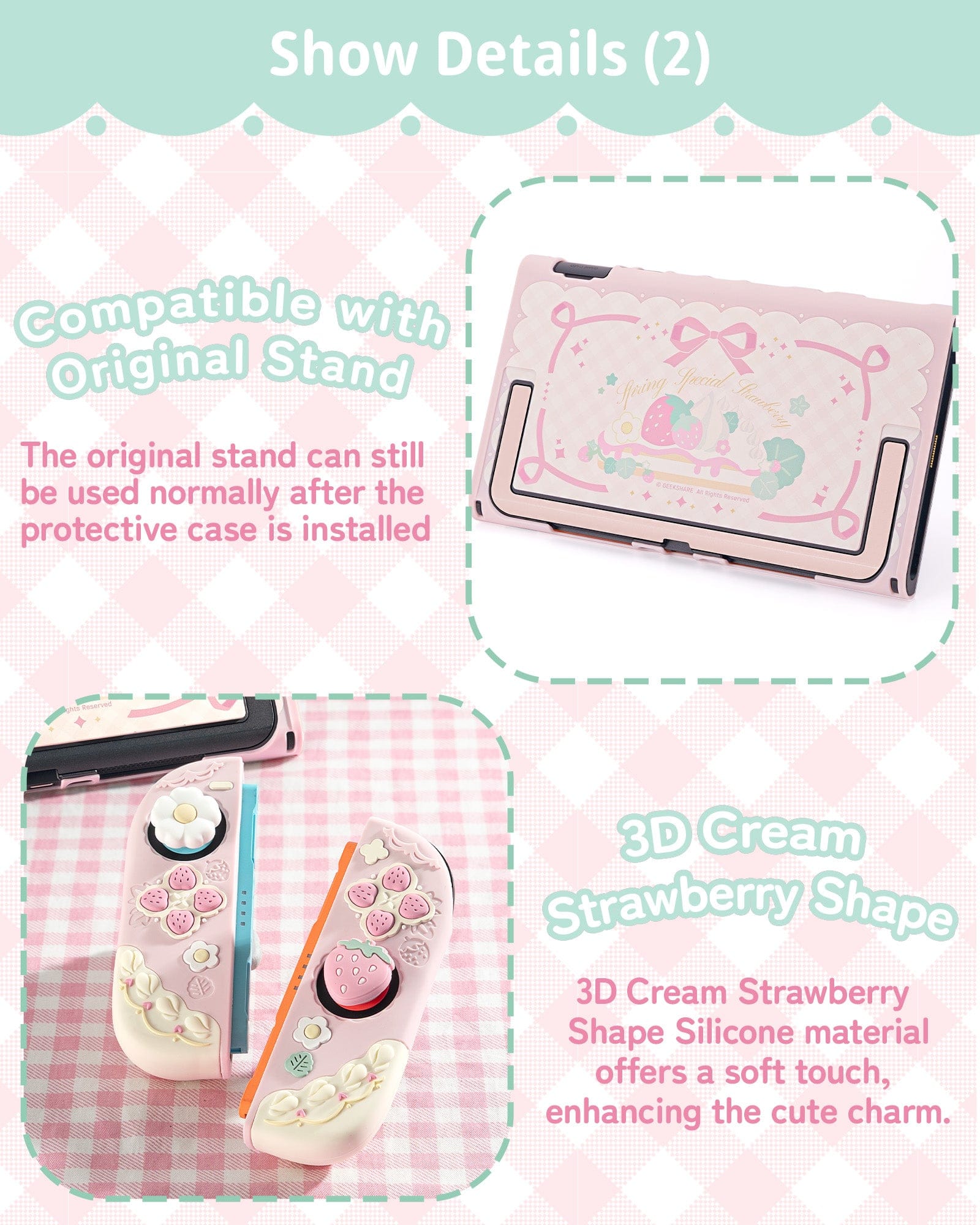 Cream Strawberry Series Protective Case for Switch 2 Cream Strawberry Series Protective Case for Switch 2
