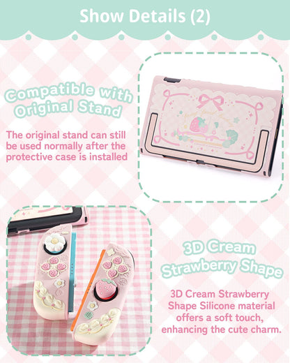 Cream Strawberry Series Protective Case for Switch 2 Cream Strawberry Series Protective Case for Switch 2
