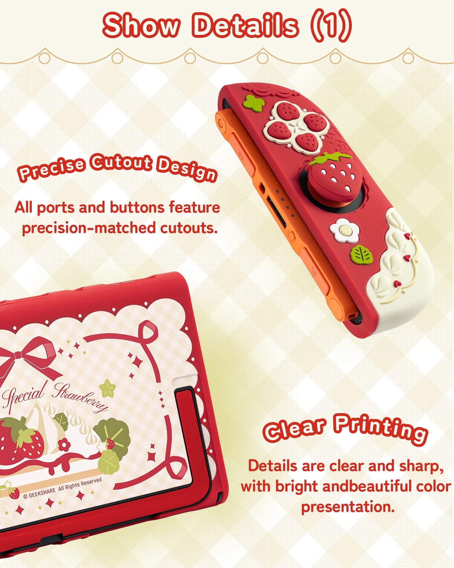 Cream Strawberry Series Protective Case for Switch 2 Cream Strawberry Series Protective Case for Switch 2