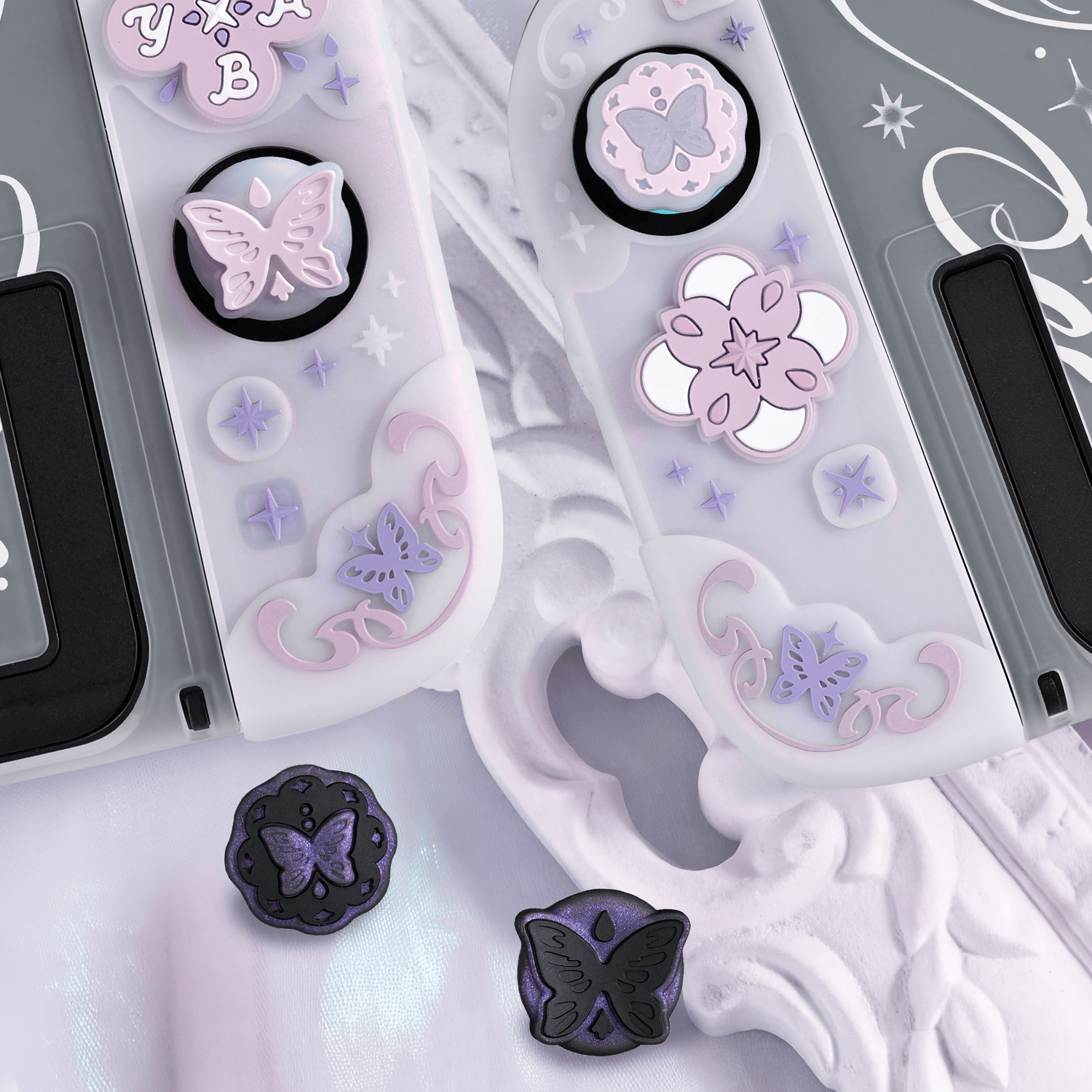 GeekShare Candlelit Butterfly Silicone Thumb Grip Caps Candlelit Butterfly Thumb Grips for Switch 2 by GeekShare 
