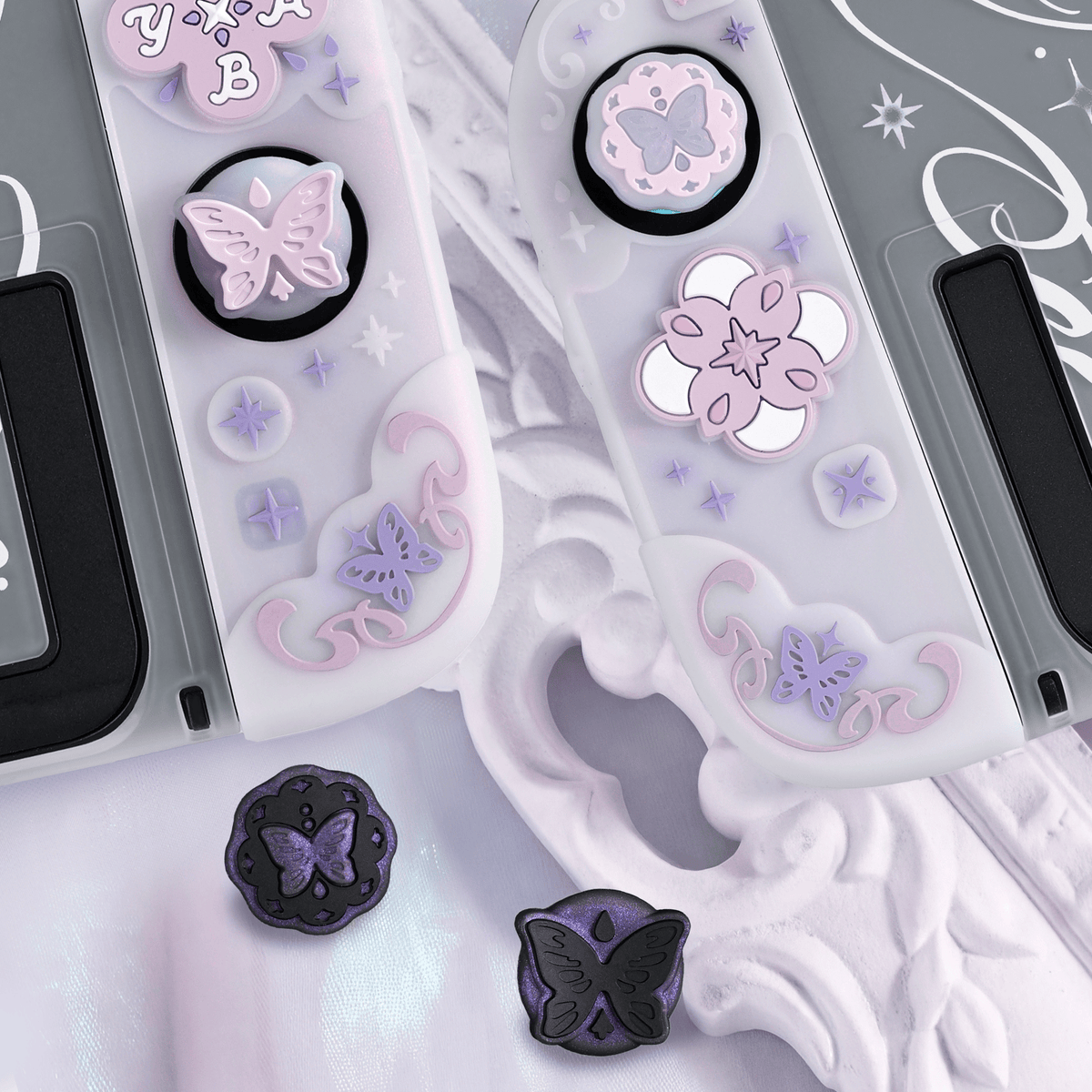 GeekShare Candlelit Butterfly Silicone Thumb Grip Caps Candlelit Butterfly Thumb Grips for Switch 2 by GeekShare 