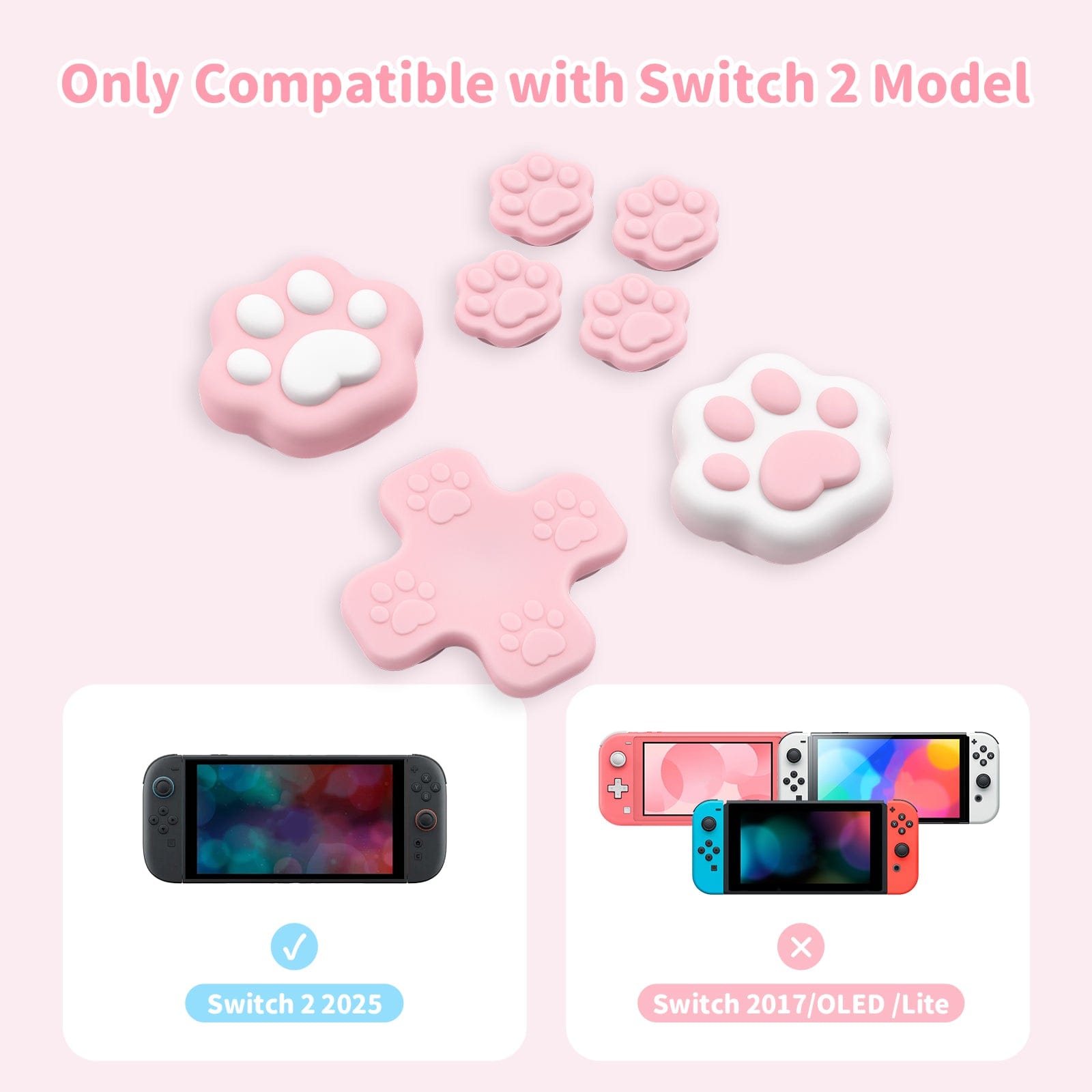 GeekShare Cat Paw Button Caps for Switch 2 GeekShare Cat Paw Button Caps for Switch 2