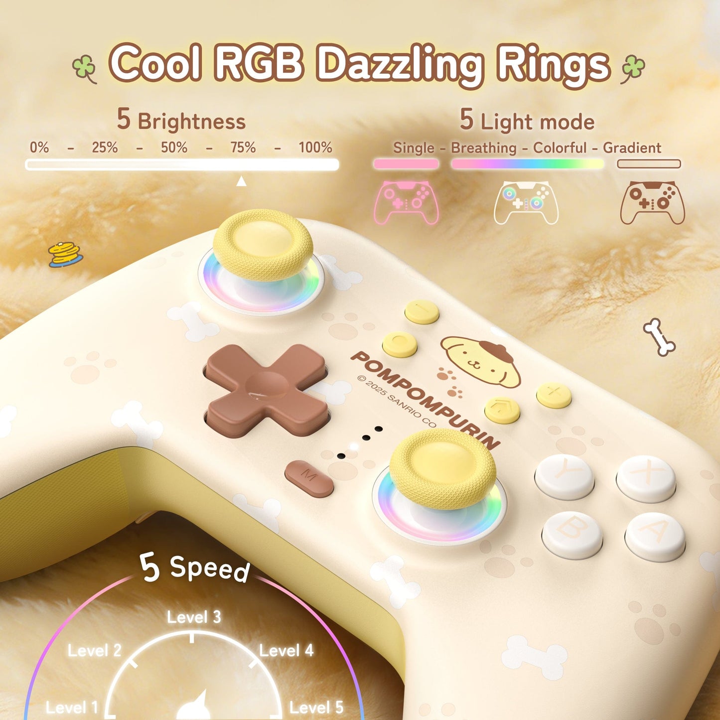 GeekShare Cinnamoroll & Pompompurin Gamepad with Receiver Set For Switch 2/Switch 2017/PC GeekShare Cinnamoroll & Pompompurin Gamepad with Receiver Set For Switch 2/Switch 2017/PC