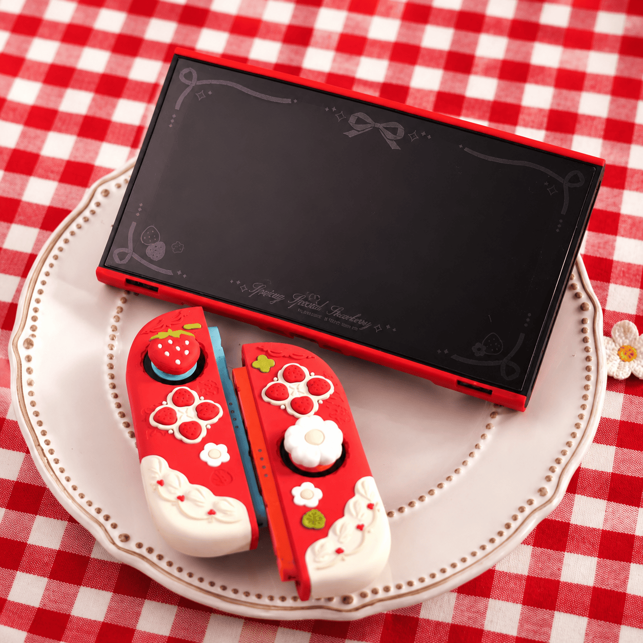 GeekShare Cream Strawberry Protective Case with Stand for Switch 2 GeekShare Cream Strawberry Case with Stand for Switch 2