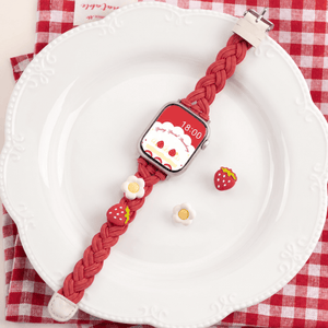 GeekShare Cream Strawberry Scrunchie Apple Watch Band GeekShare Cream Strawberry Scrunchie Apple Watch Band