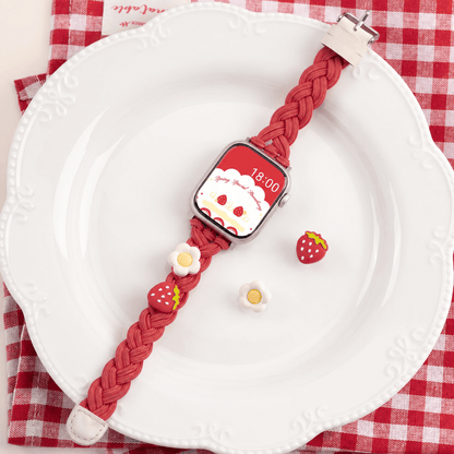 GeekShare Cream Strawberry Scrunchie Apple Watch Band GeekShare Cream Strawberry Scrunchie Apple Watch Band