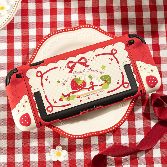 GeekShare Cream Strawberry Series Protective Case for Switch 2 GeekShare Cream Strawberry Series Protective Case for Switch 2