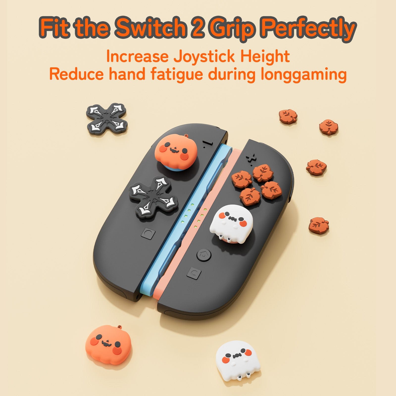 GeekShare jack-o'-lantern Thumb Grip Caps for Switch 2 GeekShare jack-o'-lantern Thumb Grip Caps for Switch 2