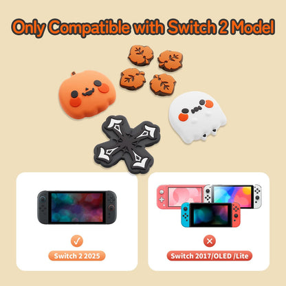 GeekShare jack-o'-lantern Thumb Grip Caps for Switch 2 GeekShare jack-o'-lantern Thumb Grip Caps for Switch 2