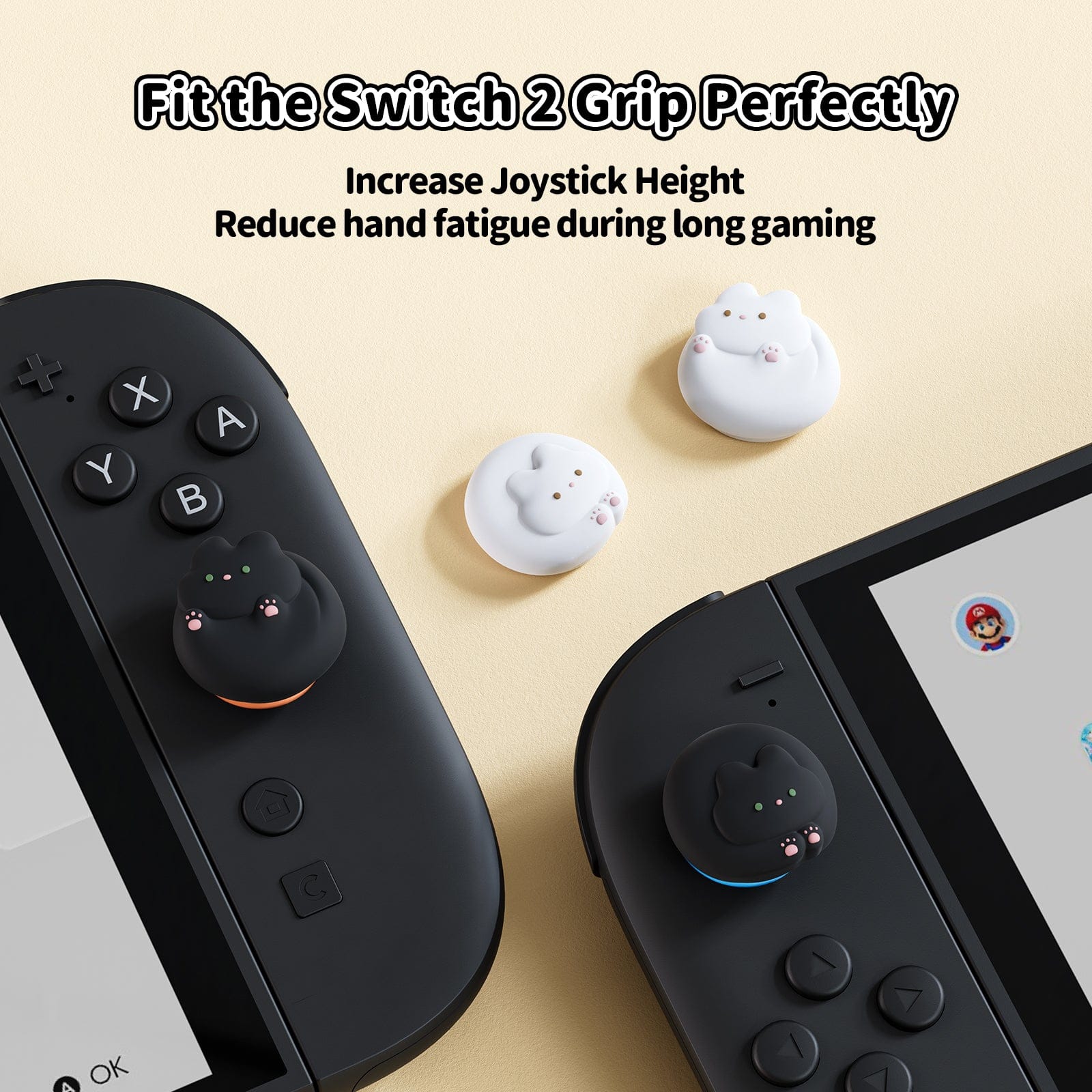 GeekShare Kitty Bun Thumb Grip Caps for Switch 2 GeekShare Kitty Bun Thumb Grip Caps for Switch 2