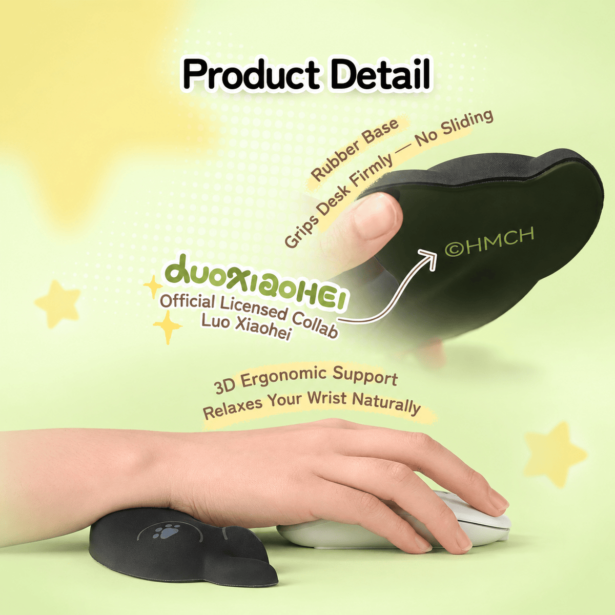 GeekShare Luo Xiaohei HEI Series Cat Mouse Wrist Rest GeekShare Luo Xiaohei HEI Series Cat Mouse Wrist Rest