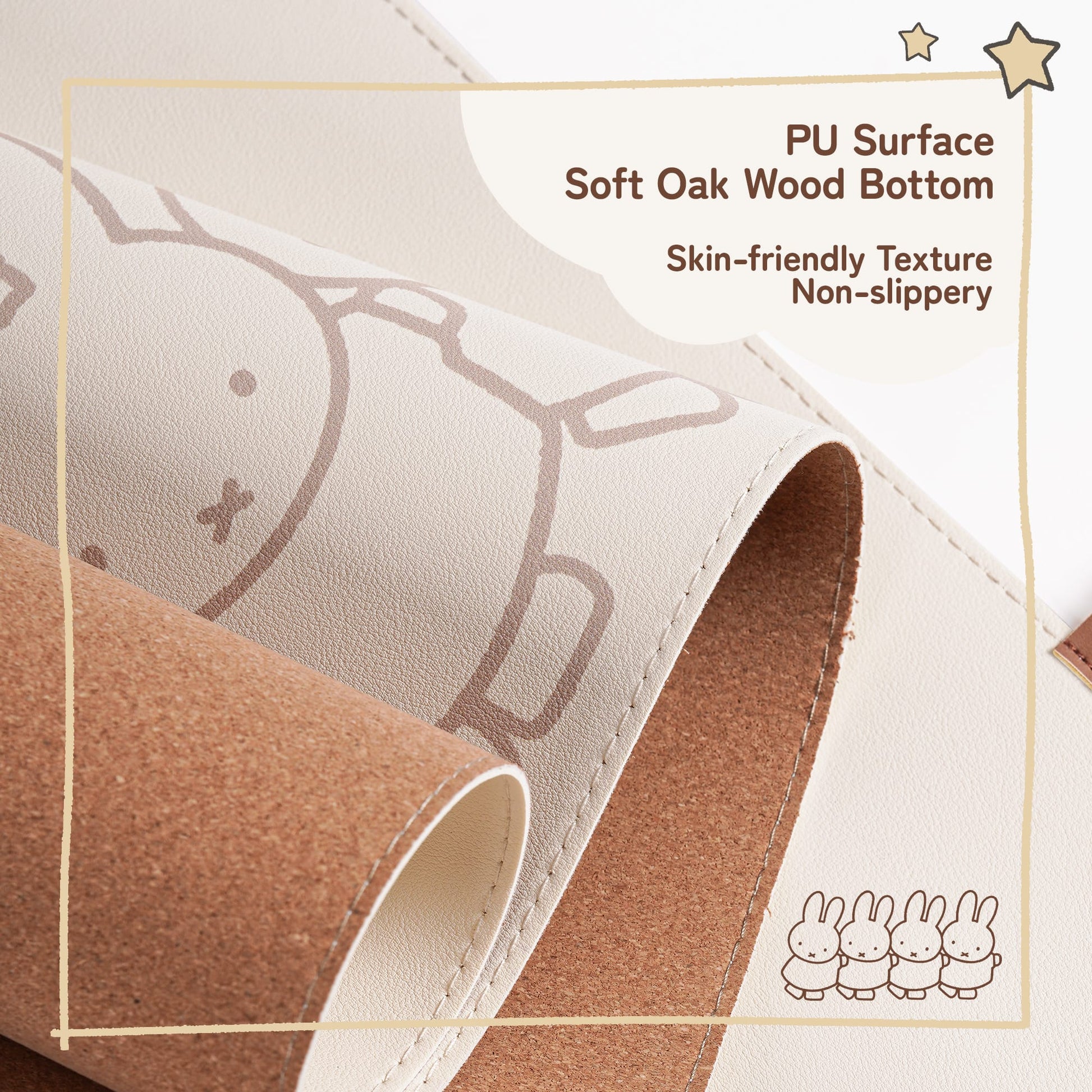 GeekShare Miffy Standing in a Row Leather Desk Mat GeekShare Miffy Standing in a Row Leather Desk Mat