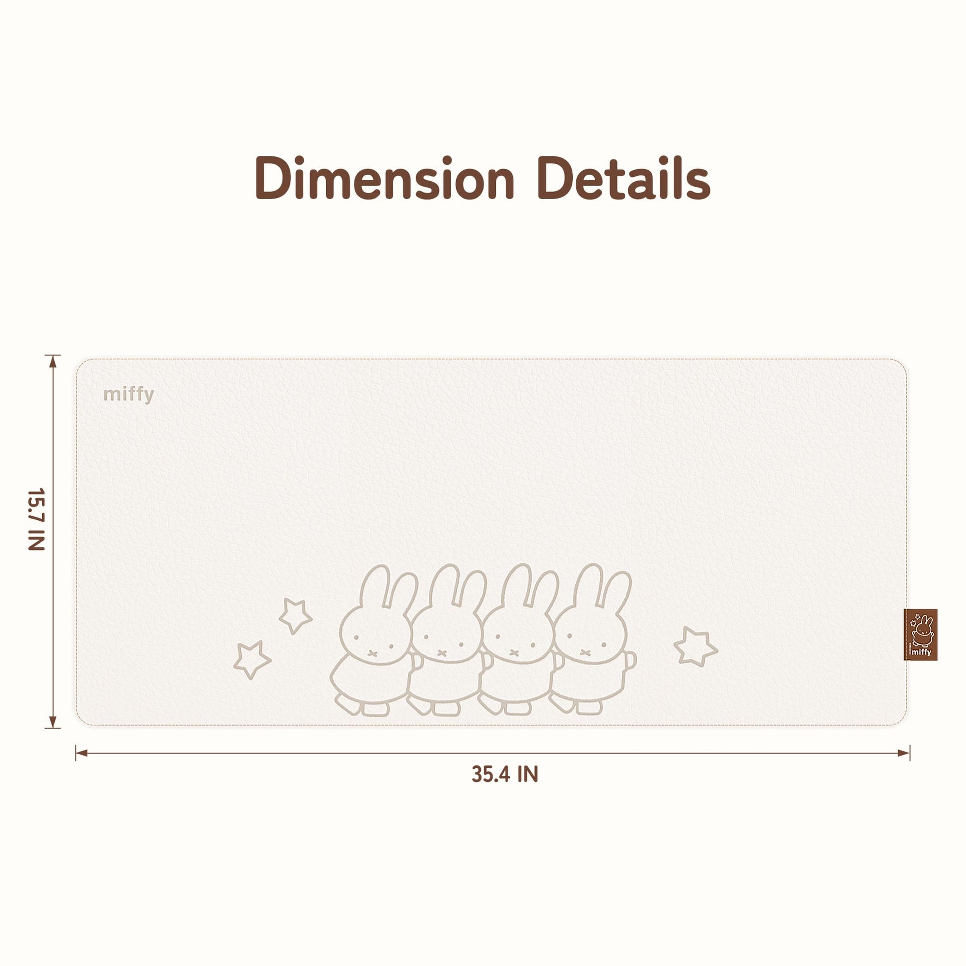 GeekShare Miffy Standing in a Row Leather Desk Mat GeekShare Miffy Standing in a Row Leather Desk Mat
