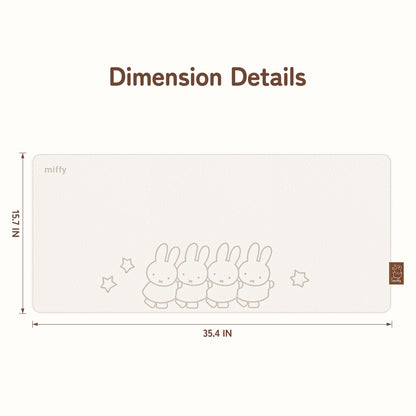 GeekShare Miffy Standing in a Row Leather Desk Mat GeekShare Miffy Standing in a Row Leather Desk Mat