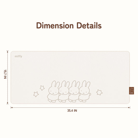 GeekShare Miffy Standing in a Row Leather Desk Mat GeekShare Miffy Standing in a Row Leather Desk Mat