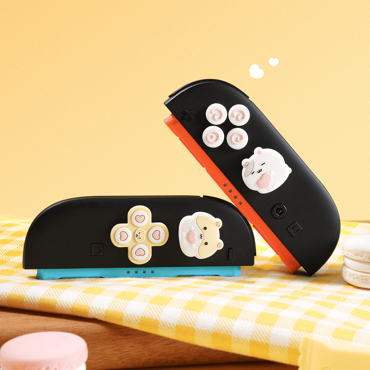 GeekShare Mochi Hamster Sweet Treats Controller Cap Set Mochi Hamster Thumb Grip & Button Cap Set Switch 2