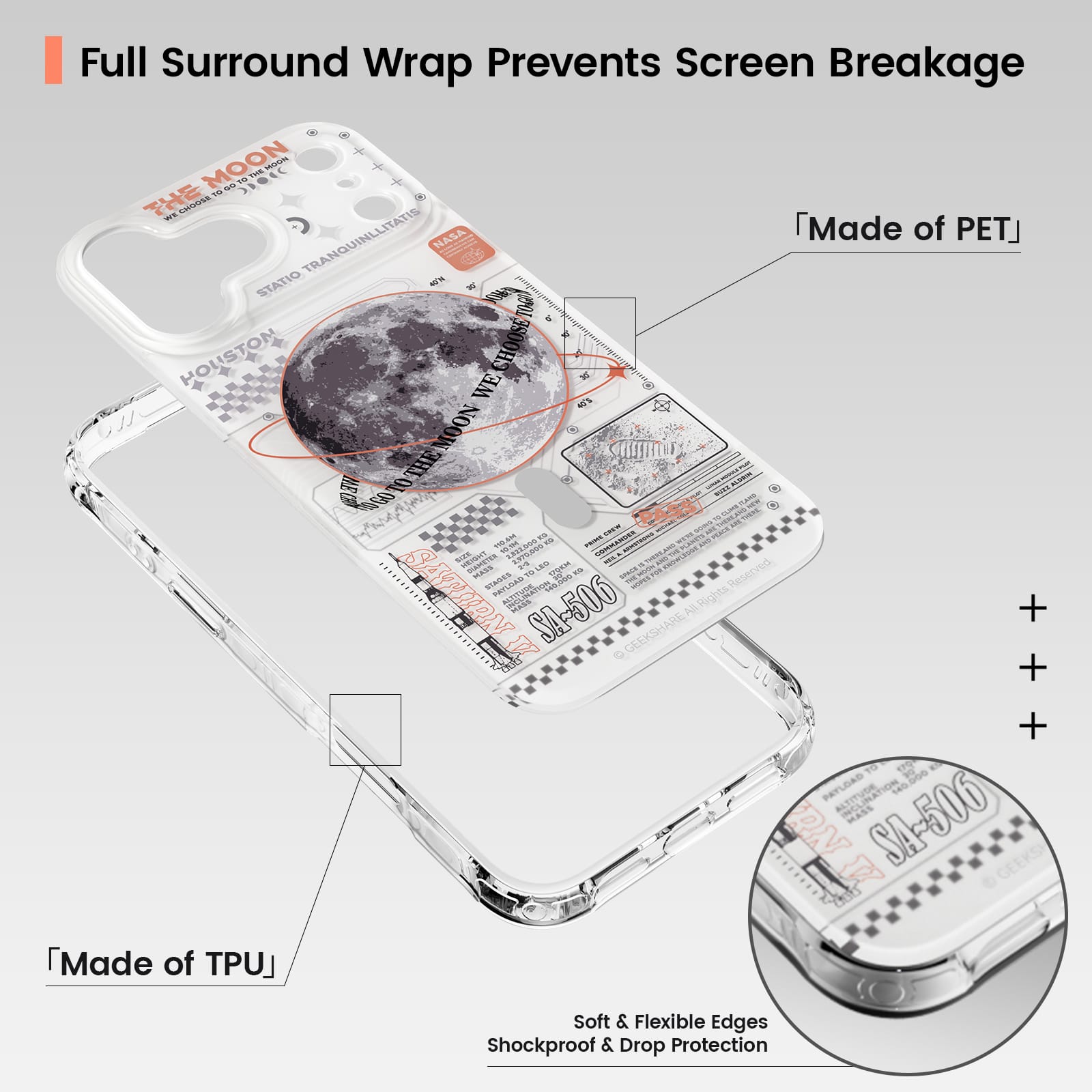 GeekShare Moon Landing Mission Phone Case GeekShare Moon Landing Mission Phone Case