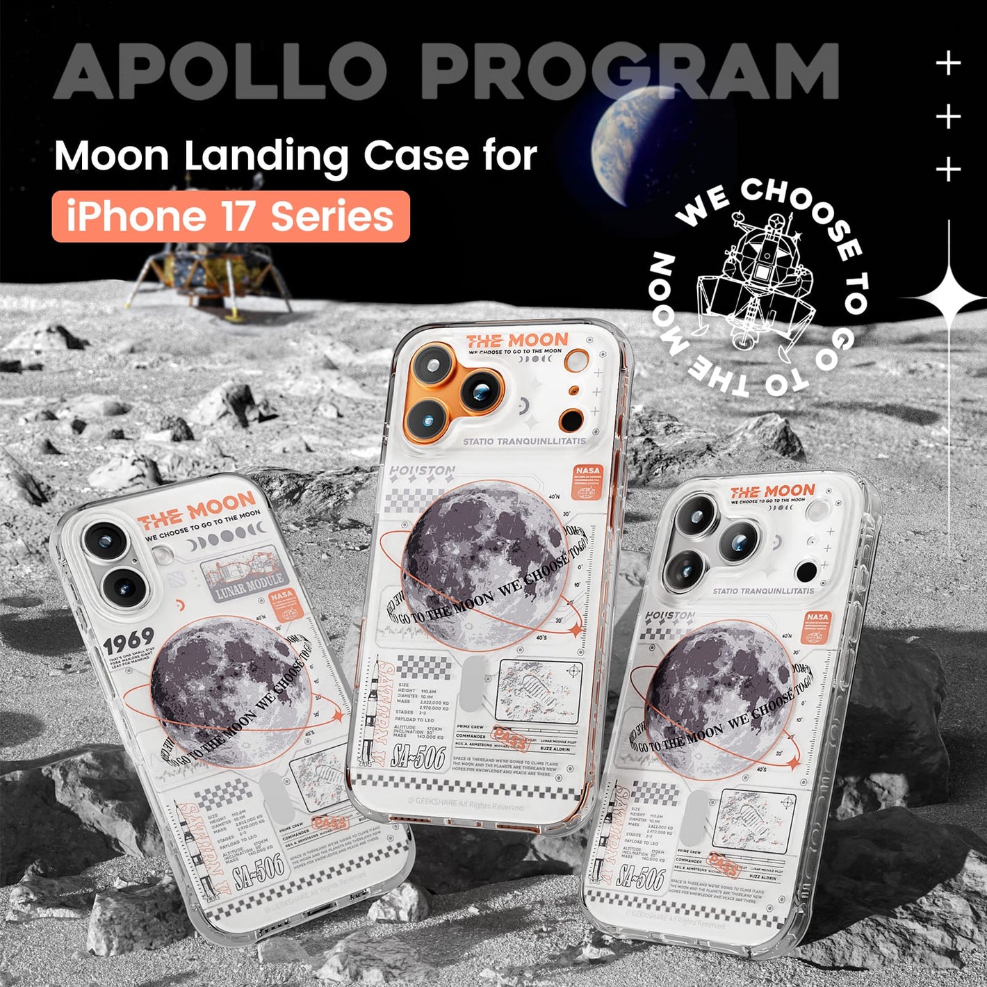 GeekShare Moon Landing Mission Phone Case GeekShare Moon Landing Mission Phone Case