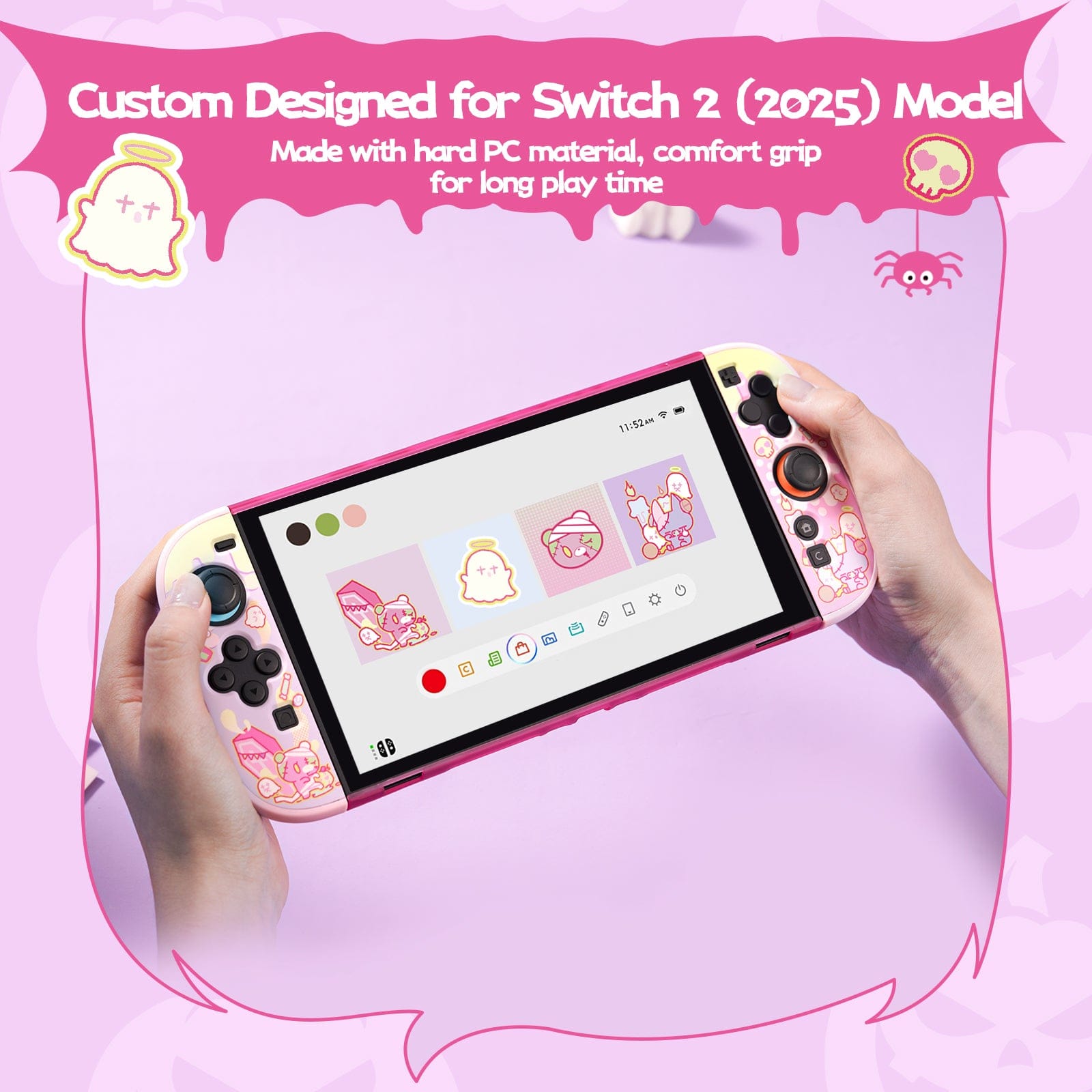 GeekShare Patch Cute Doll Modular Hollow Protective Case for Switch 2 GeekShare Patch Cute Doll Modular Hollow Protective Case for Switch 2