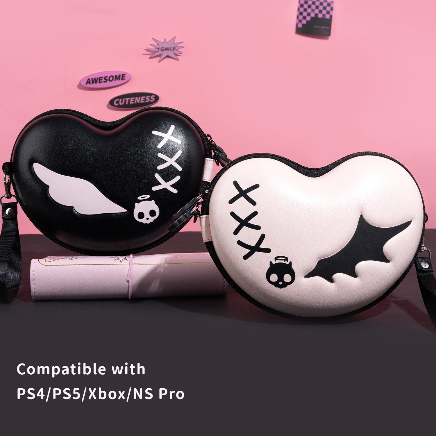 GeekShare Pink Skull Controller Carrying Bag