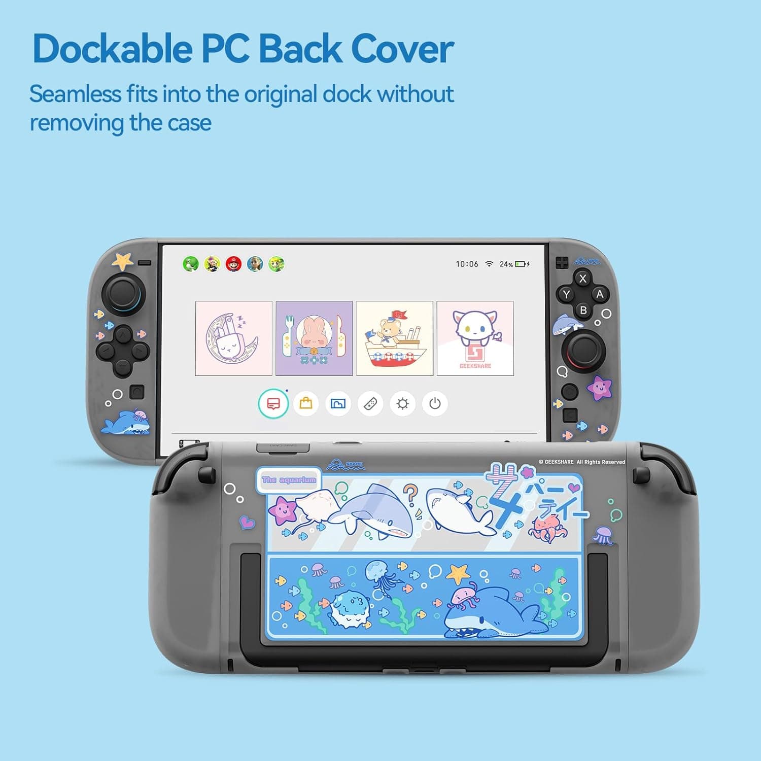 GeekShare Protective Case for switch 2 -Shark Party GeekShare Protective Case for switch 2 -Shark Party