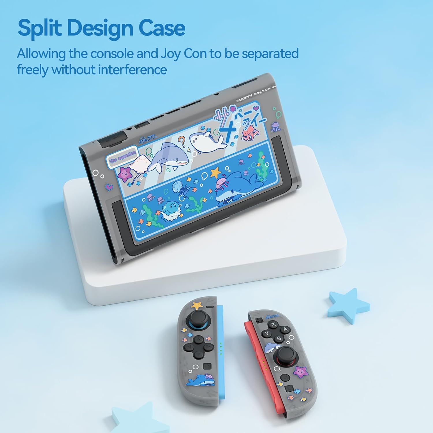 GeekShare Protective Case for switch 2 -Shark Party GeekShare Protective Case for switch 2 -Shark Party